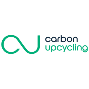 Logo reads Carbon Upcycling. On the left side of the logo there is a green squiggly line that forms a "c" and "u".