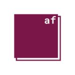 Antithesis Foods logo featuring overlapping maroon boxes and "af" in the top right corner in white