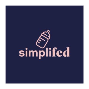 Logo of SimpliFed featuring a baby bottle