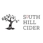 Logo of South Hill Cider with the company name and a black and white illustration of an apple tree