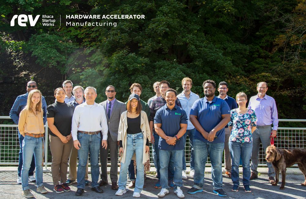 the 2022-23 manufacturing accelerator cohort members stand outside