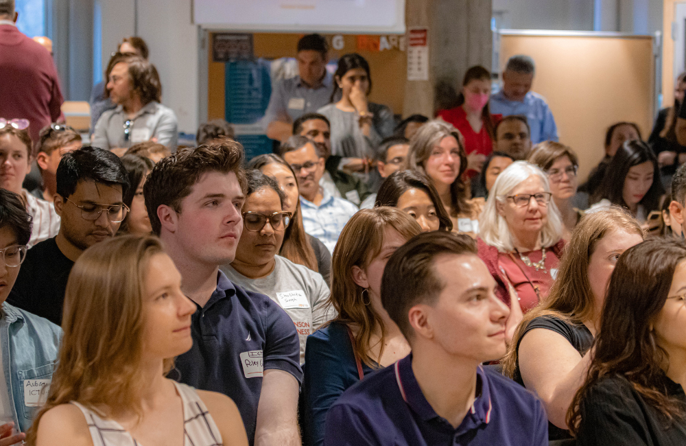 the crowd at networking night