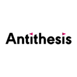 Antithesis Foods logo featuring to pink triangles over the "i's"