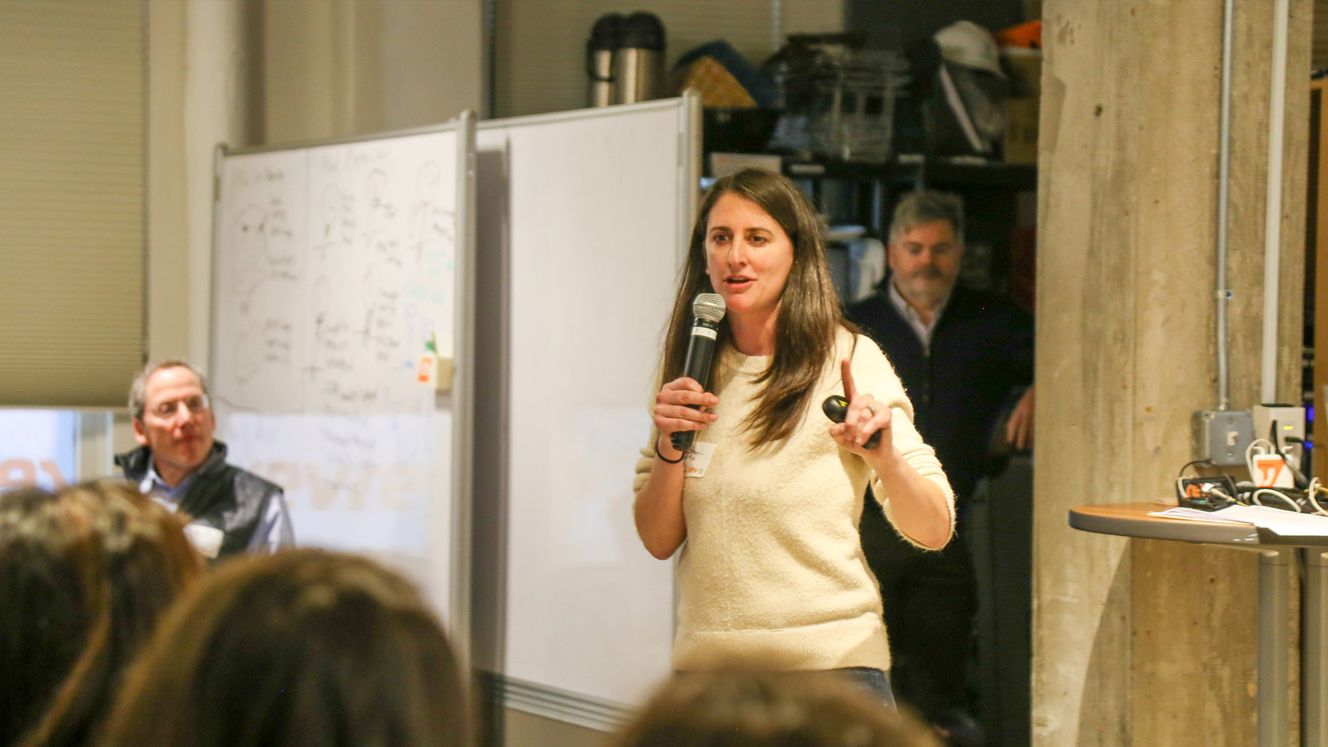 Founder & CEO Andrea Ippolito speaking during Rev's networking night.